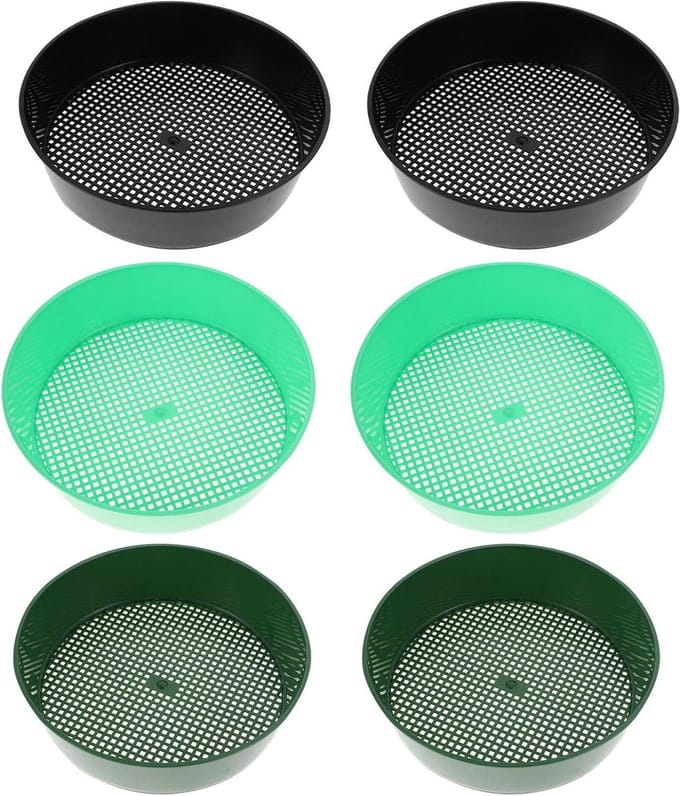 Plastic Grondzeef - Tuin Zeef - Bodem Voorbereiden - Duurzame Constructie - 6 Stuks - Diverse Kleuren