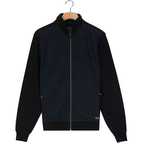 Baileys Vest 2-Tone Jacquard Sweat Full Zip Navy / male