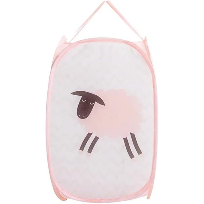Panier à linge sale pliable en maille pour ranger vêtements, jouets et vêtements de bébé rose