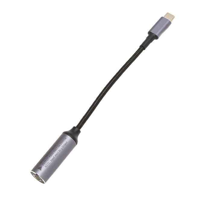 DC naar Type C-kabel 5,5 x 2,5 mm 100 W 6,8 inch lange vrouwelijke ingang Nylon Type C naar DC5525-kabel voor tablet