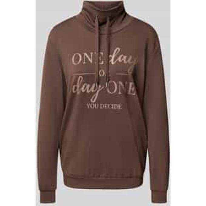 Sweatshirt met opstaande kraag en tunnelkoord, model 'BANU'
