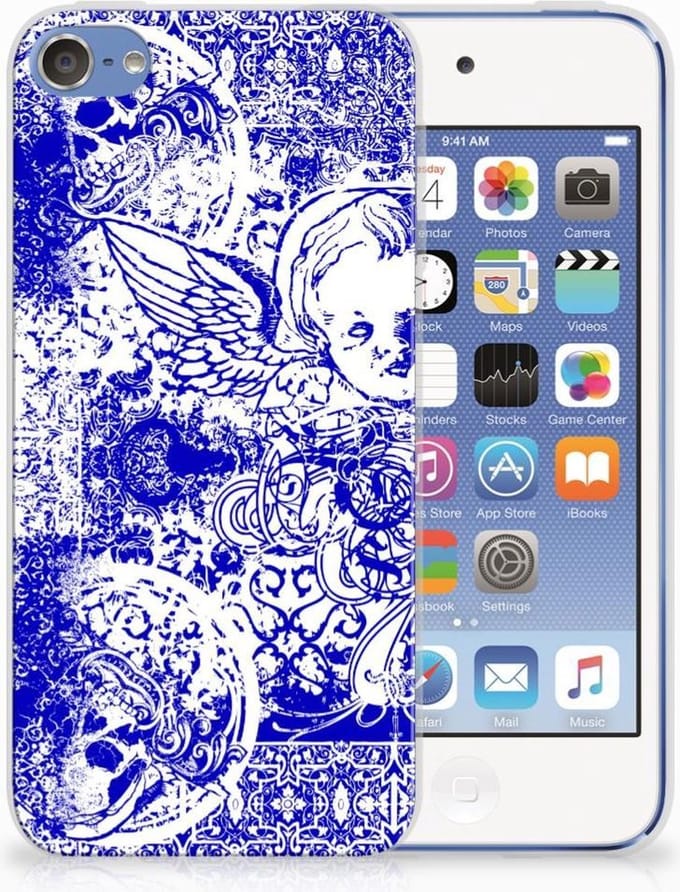 Silicone Back Case Apple iPod Touch 5 | 6 Angel Skull Blauw