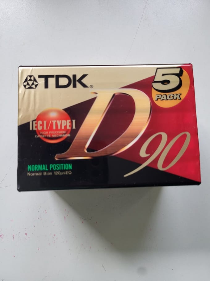TDK 5-pack D90 cassettebandjes IECI/Type I normal position