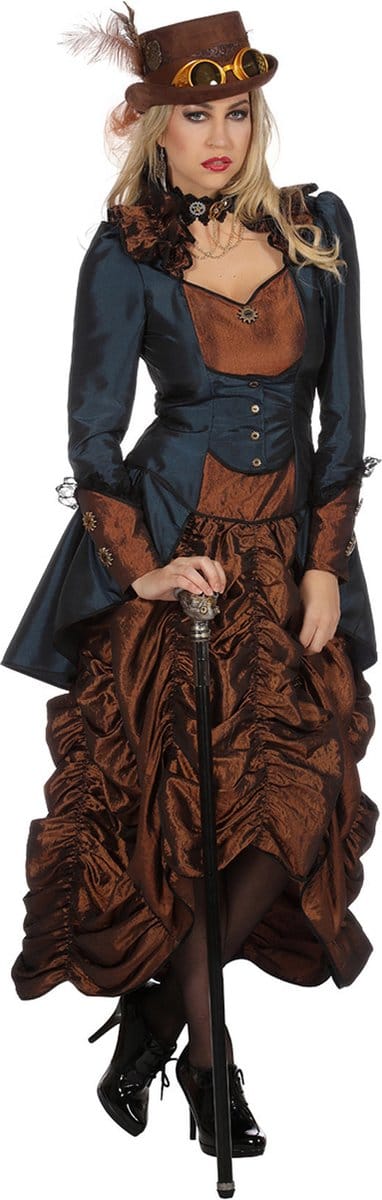 Steampunk Damesjurk Blue Premium - Maat 56