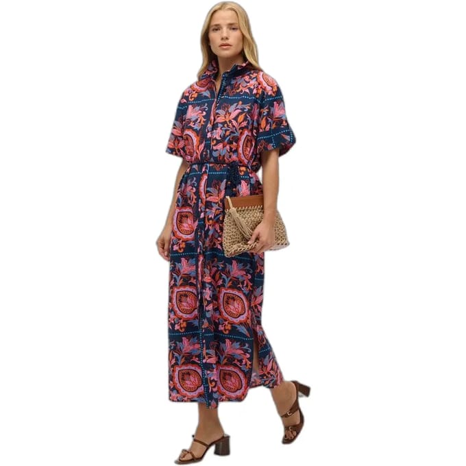 Superdry Linnen Maxi Overhemdjurk Multi Grootte: 34
