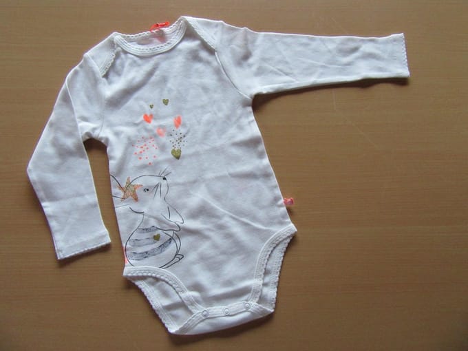 noukie's , 2 pack , body lange mouw , meisje ,  creme , konijn 18 maand  86