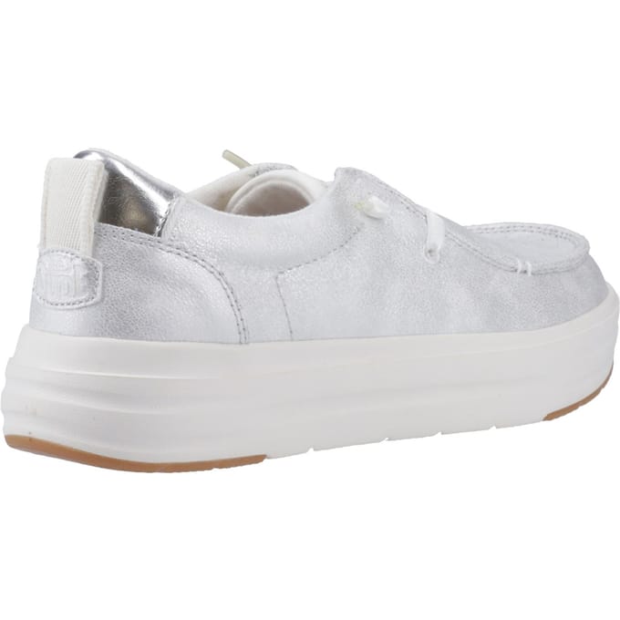 HEYDUDE Wendy Nova Shimmer Polyester Dames Sneeuwwitte Moccasins Schoenen