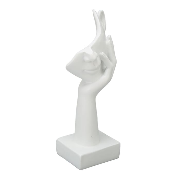 Statue Visage Penseur Résine Sculpture Visage Figurine Décorations de Table pour Salon Chambre Bureau white