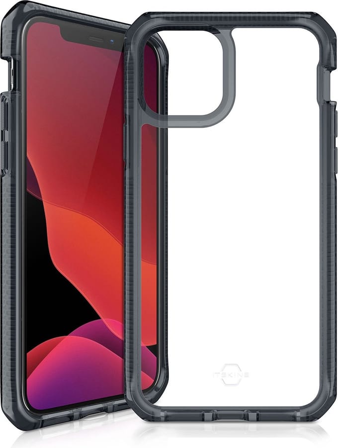 ITskins Supreme Clear cover voor Apple iPhone 12 Pro Max - Level 3 bescherming - Transparant/Zwart