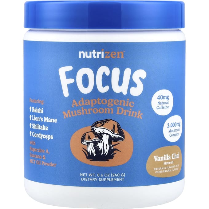 Nutricost, NutriZen®, Focus, Adaptogeen Drankje, Vanille Chai, 8.6 oz (240 gram)