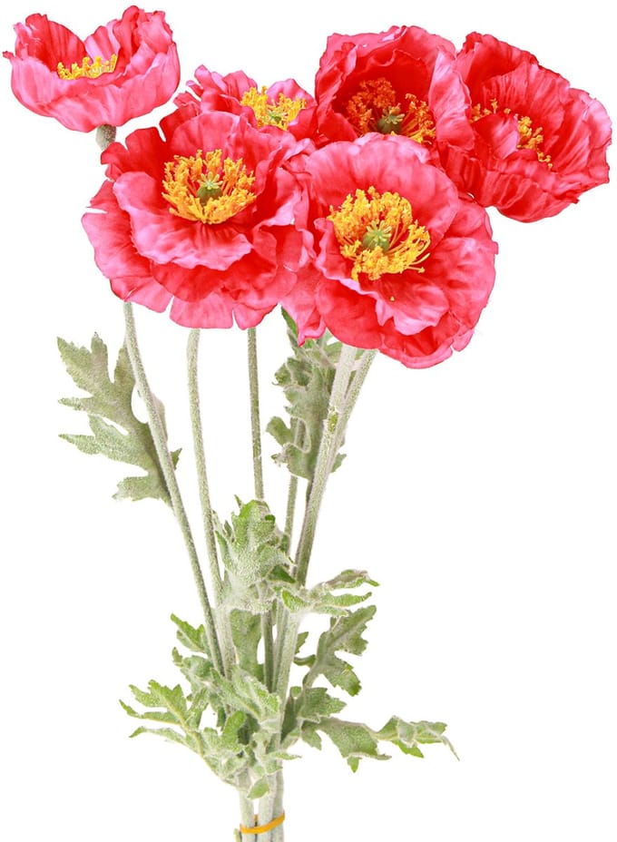 Klaprozen Kunst Roze Kunstbloemen Ø6–7cm L78cm 3st, 3 Stück