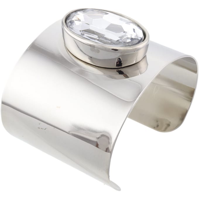Behave – Bangle – Zilverkleur Transparant – Open – Breed – Statement – Dames
