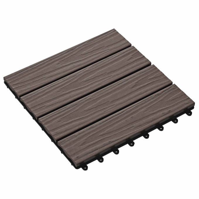 vidaXL - Terras - Tegel - 3D-Design - 11 - st - Donkerbruin - 30 - x - 30 - cm - WPC