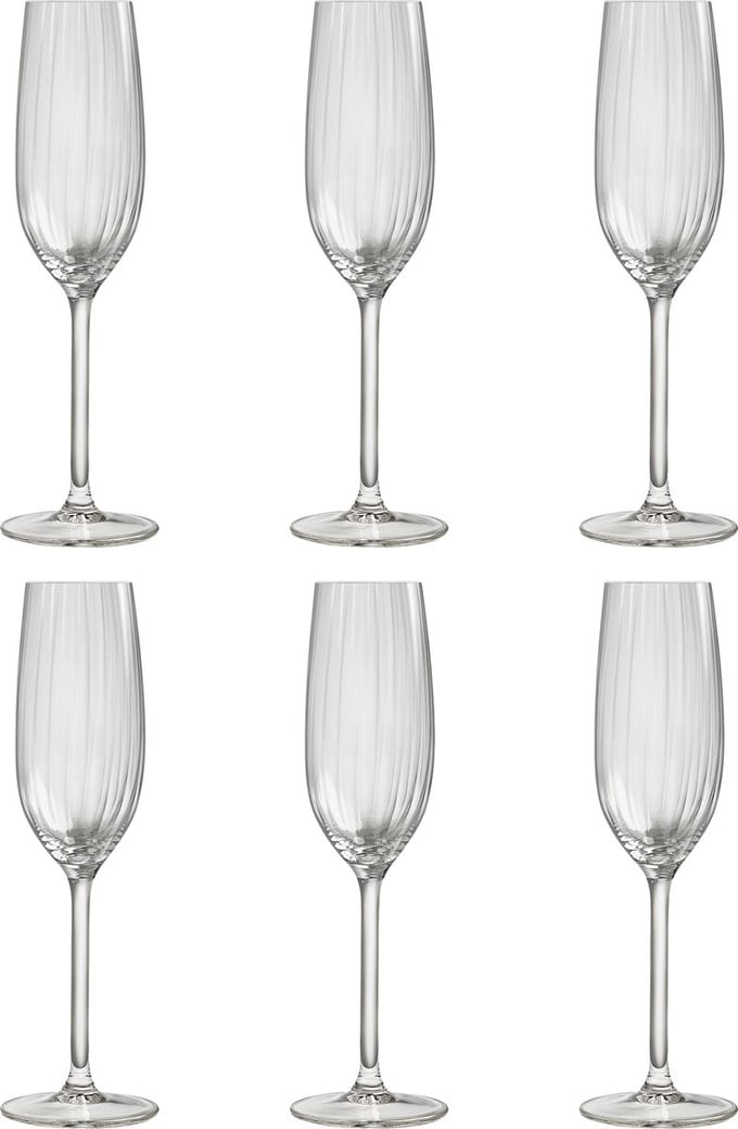 Royal Leerdam Adora Champagneflutes 21 cl / 210 ml | Set van 6 Stuks | Champagneglazen voor Prosecco en Cava | Glas | Vaatwasserbestendig