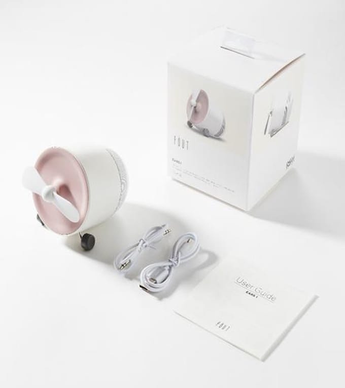 POUT EARS1 Draagbare Bluetooth luidspreker met miniventilator Roos
