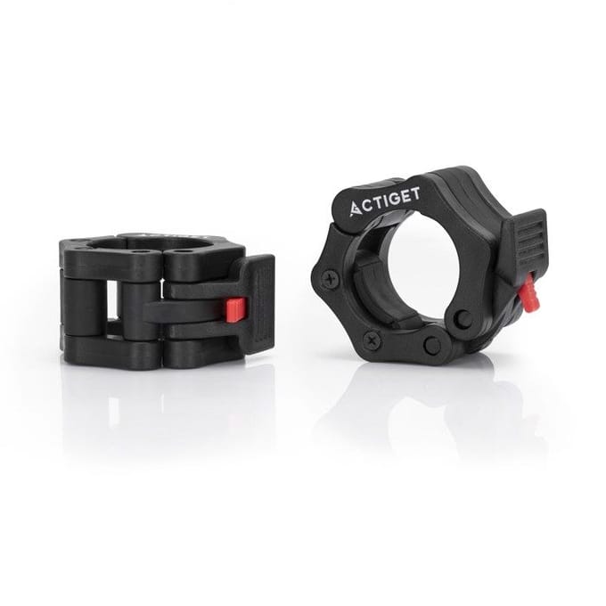 Actiget® Haltersluitingen | Barbell Sluitingen | Lock Jaw Sluitklemmen | Zwart/Rood | 2 Stuks | 50 Mm