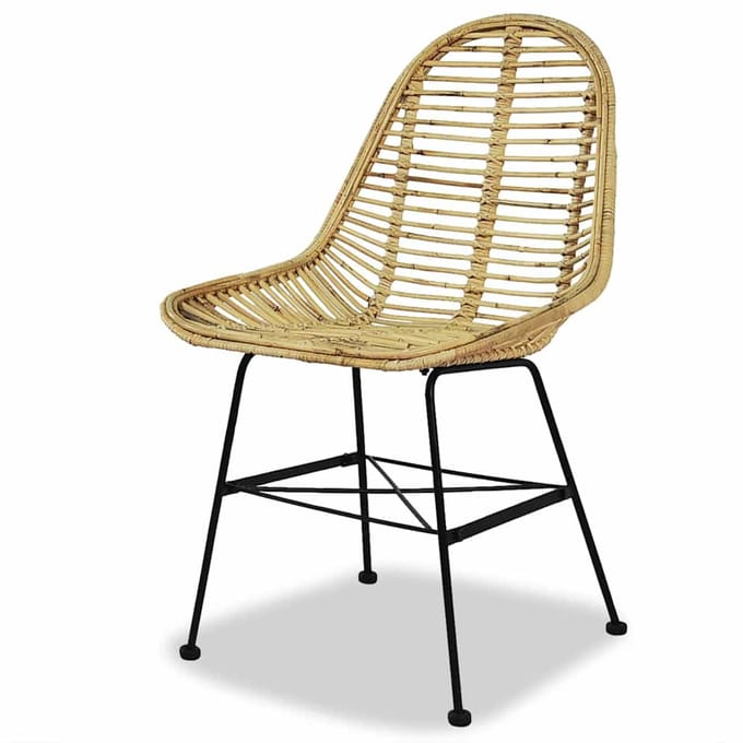 vidaXL - Eetkamerstoelen - 2 - st - natuurlijk - rattan