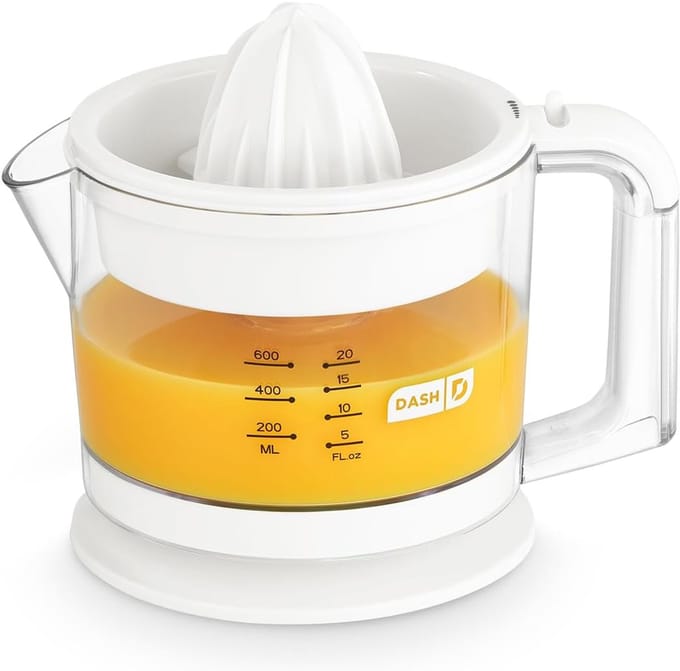 Citruspers - Sinaasappelpers - Verse sapjes maken - Dubbelzijdig ontwerp - 32 oz capaciteit - Wit