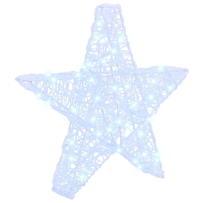vidaXL - 3D - Ster - 50 - LED's - Koudwit - 55 - x - 53,5 - x - 10 - cm - Acryl