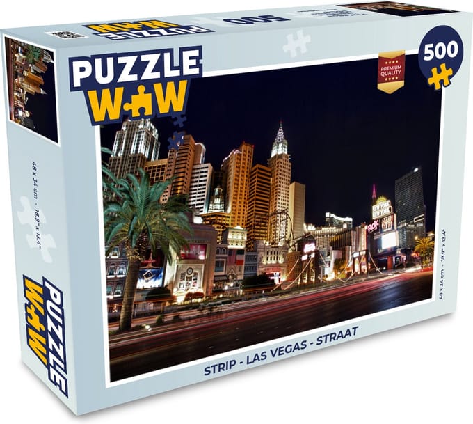 Puzzel Strip - Las Vegas - Straat - Legpuzzel - Puzzel 500 stukjes