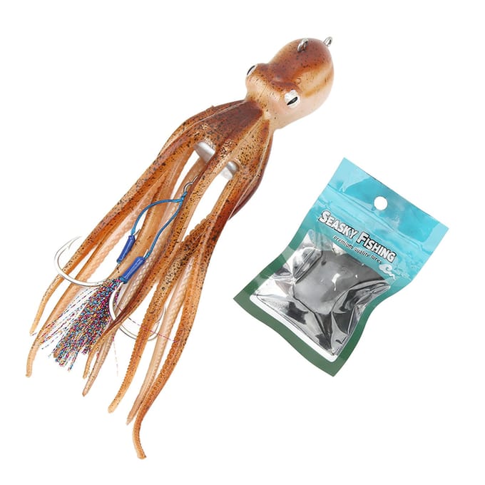 Vissen Octopus Kunstaas Levensecht Inkjet Octopus Kunstaas Zeilschip Visaas 300g brown