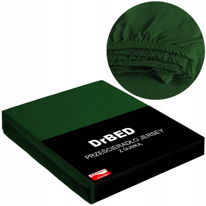 DrBED Jersey Hoeslaken - 180x200 - Elastisch - Butelkleur Groen