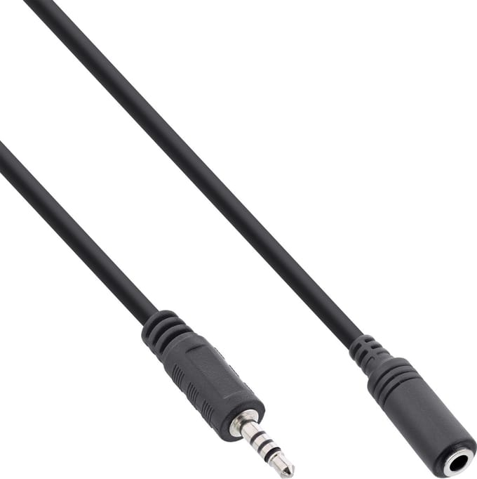 2,5mm Jack 4-polig (m) - 3,5mm Jack 4-polig (v) kabel - 2 meter