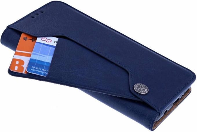 Ntech Hoesje Geschikt Voor Samsung Galaxy S10e Flip Hoesje & Uitschuifbare Pasjeshouder Blauw