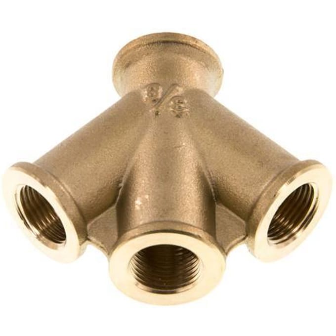 Dubbele Y-luchtverdeler G3/8'' Messing 16 bar (224,8 psi)