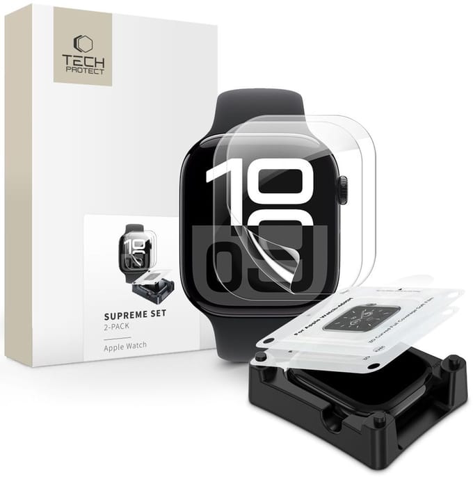 Tech-Protect Supreme Set 2-pack Hydrogel Film for Apple Watch 10 46 mm - Transparent