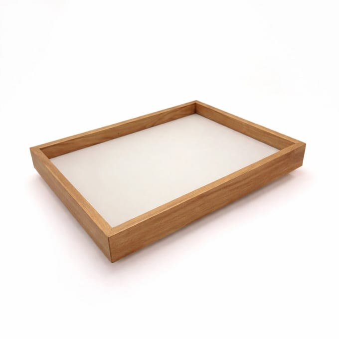 Tray - groot dienblad 56x42cm Eiken - Off white ultra mat