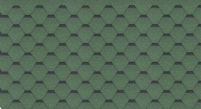 Timbela H-GREEN - Bitumen dakspanen - Dekking: 3 m² - Hexagonal Rock