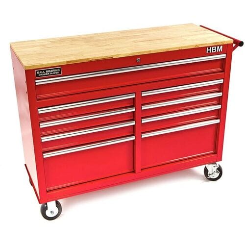 HBM machines Gereedschapswagen / Werkbank - 125 cm - Rood