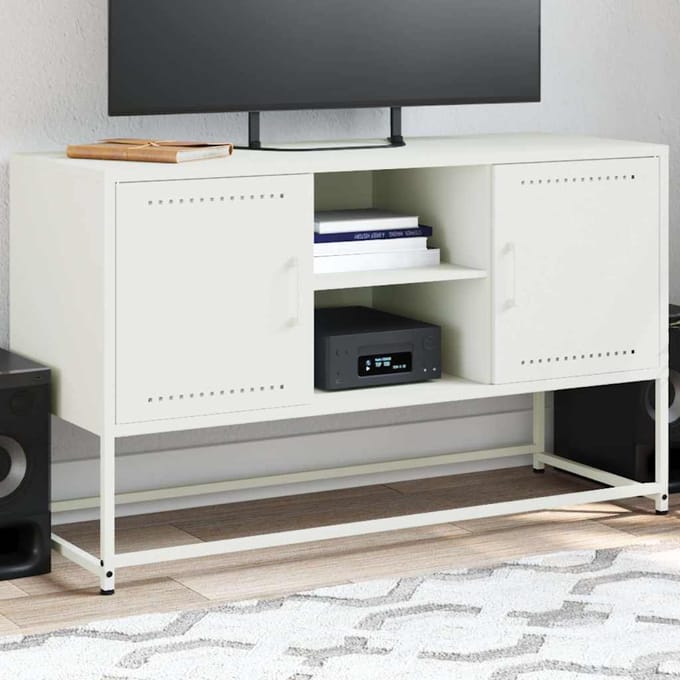 vidaXL - Tv-meubel - 100,5x39x60,5 - cm - staal - wit