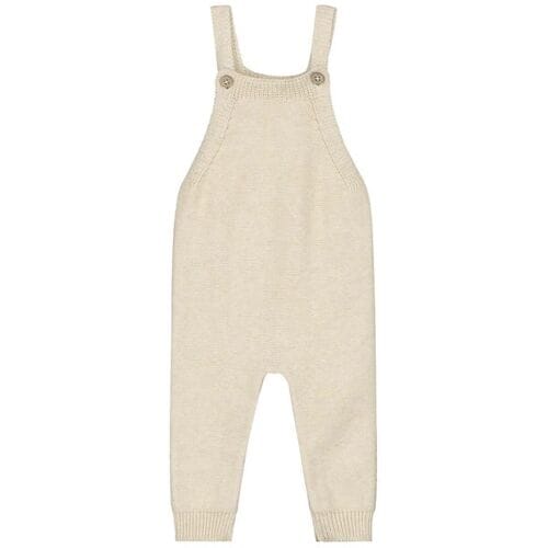 Prénatal newborn unisex tuinbroek Pure - Meisjes en Jongens - Dark Ecru Melange - Maat 68