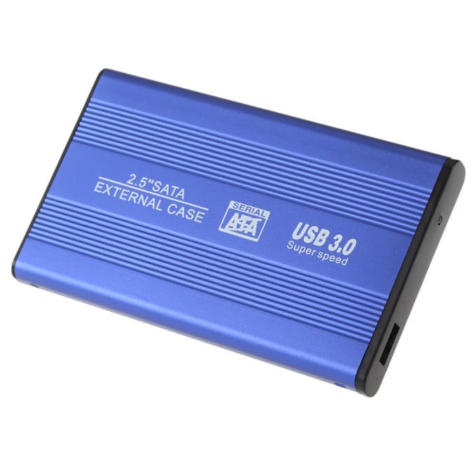 USB 3.0 HDD SSD SATA Externe 2,5  harde schijf schijfbehuizing tot 1TB zwart