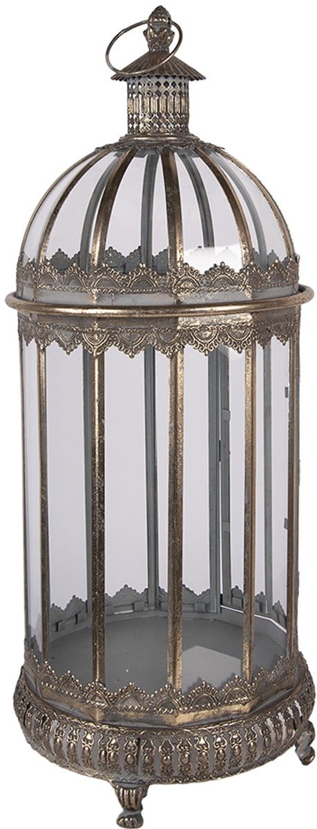 Clayre & Eef Lantaarn Ø 28x69 cm Bruin Metaal