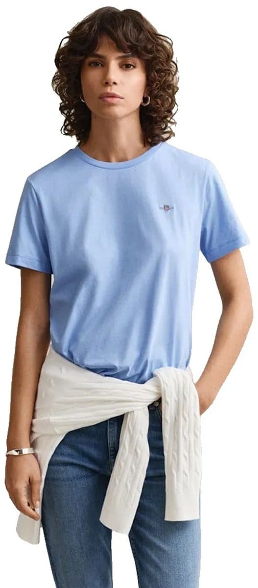 Gant Shield Regular Fit T-shirt Met Korte Mouwen Blauw M Vrouw
