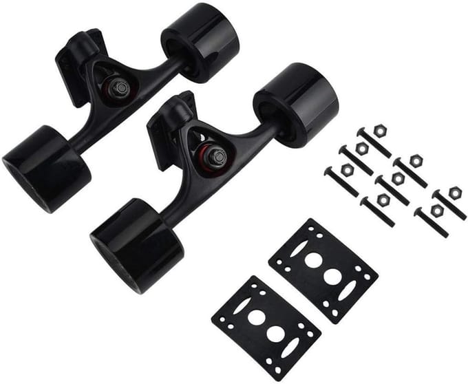 Complete Longboard Set 10,24 Inch Trucks, Wielen, Lagers en Accessoires (2-Delig)