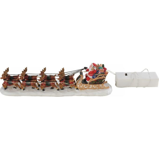 VBS Miniatuur kerstman slee met 8 rendieren