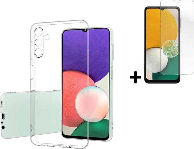 Geschikt voor Samsung Galaxy A13 5G Hoesje - A13 5G Screenprotector - A13 5G Hoesje Transparant Siliconen Case + Screenprotector