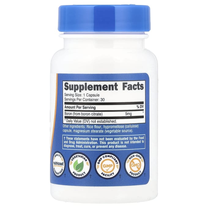 Nutricost, borium, 5 mg, 30 capsules