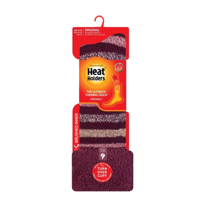 Dames Multikleur Gestreepte Patroon Lange Wellington Boot Thermosokken