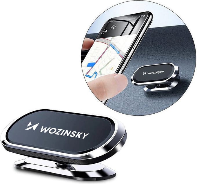 Wozinsky Auto Telefoonhouder Magnetisch Autodashboard 360º Zelfklevend Ovaal Zwart