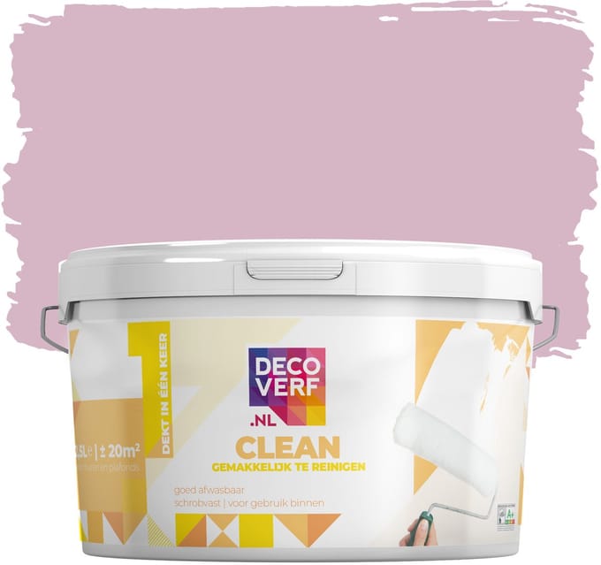 Decoverf clean muurverf lichtroze, 2.5L