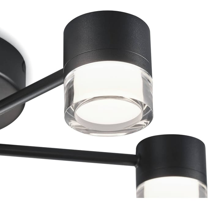 Helestra Kala LED plafondlamp, zwart, 7-lamps