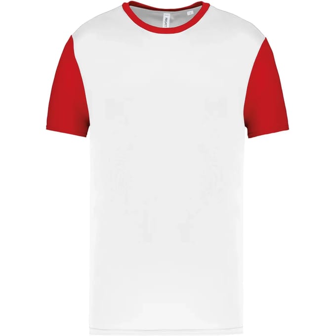 Tweekleurig herenshirt jersey met korte mouwen 'Proact' White/Red - S