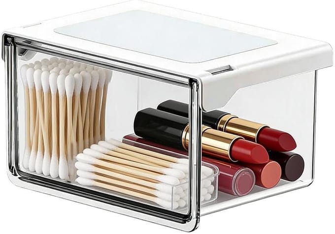 Lade organizer - Opbergbak transparant - Ruimtebeheer thuis - Stapelbaar ontwerp - 30 cm - Doorzichtig