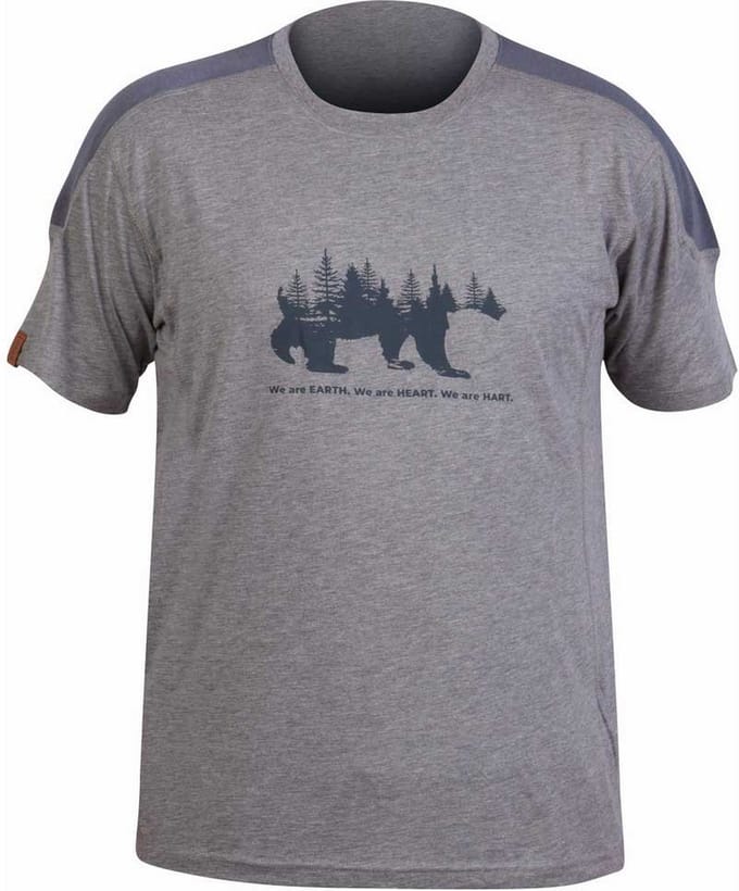 Hart Hunting Bear T-shirt Met Korte Mouwen Grijs 3XL Man
