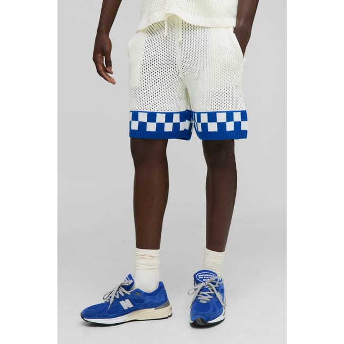 Relaxed Checkered Shorts | Blue | Size Medium